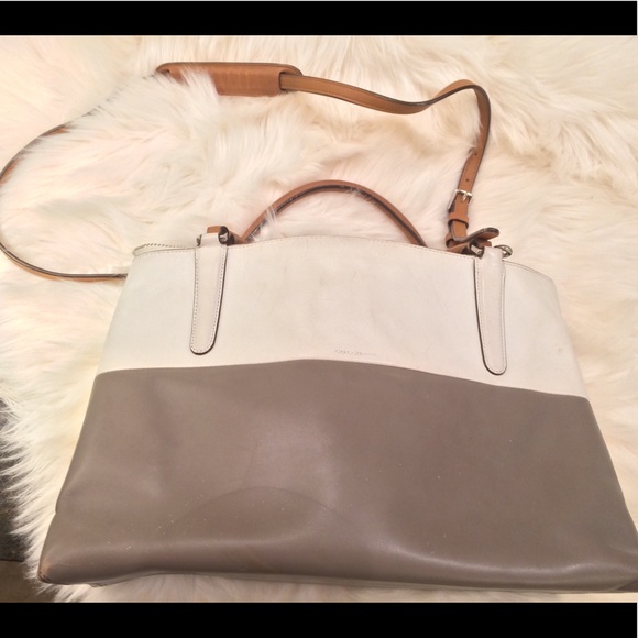 Leather Coach Purse: white & grey - Picture 2 of 7